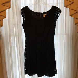 Black lace baby doll dress